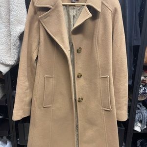 Anne Klein tan wool coat size 8